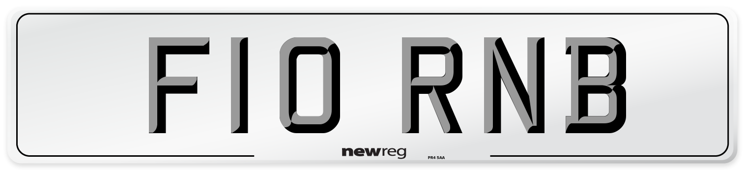 F10 RNB Number Plate from New Reg